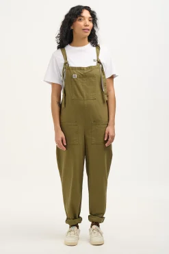 Lucy & Yak Original - Cotton Dungarees in Dark Olive Sale