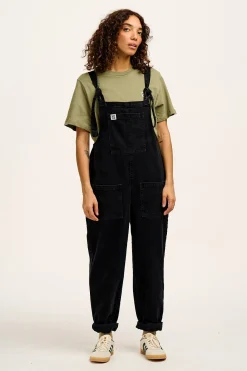Lucy & Yak Original - Denim Dungarees in Washed Black Clearance
