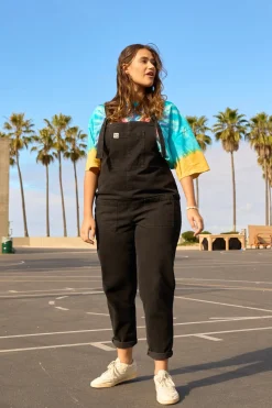 Lucy & Yak Original - Denim Dungarees in Washed Black Clearance