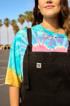 Lucy & Yak Original - Denim Dungarees in Washed Black Clearance