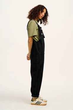 Lucy & Yak Original - Denim Dungarees in Washed Black Clearance