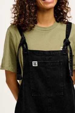 Lucy & Yak Original - Denim Dungarees in Washed Black Clearance