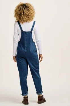 Lucy & Yak Original - Denim Dungarees in Mid Wash Blue Sale