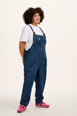 Lucy & Yak Original - Denim Dungarees in Mid Wash Blue Sale