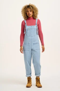 Lucy & Yak Original - Denim Dungarees in Light Wash Blue Sale