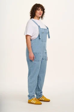 Lucy & Yak Original - Denim Dungarees in Light Wash Blue Sale