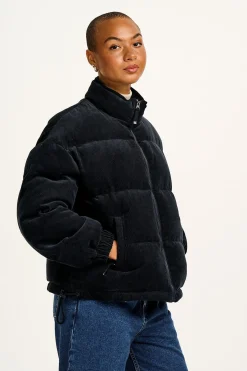 Lucy & Yak Paloma - Corduroy Puffer Jacket in Black New