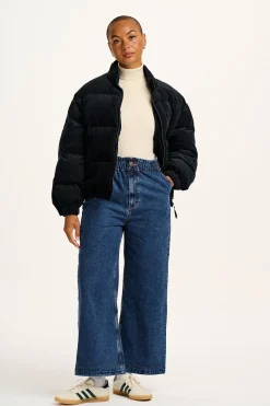 Lucy & Yak Paloma - Corduroy Puffer Jacket in Black New