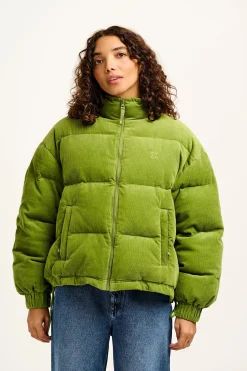 Lucy & Yak Paloma - Corduroy Puffer Jacket in Leaf Green Fashion