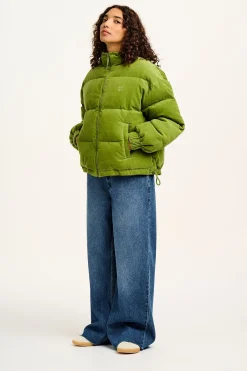 Lucy & Yak Paloma - Corduroy Puffer Jacket in Leaf Green Fashion