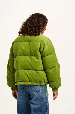 Lucy & Yak Paloma - Corduroy Puffer Jacket in Leaf Green Fashion