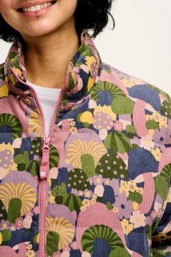Lucy & Yak Paloma - Corduroy Puffer Jacket in Portobella Mushroom Print Clearance