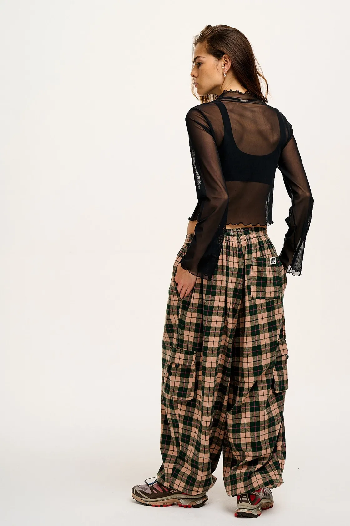 Lucy & Yak Perrie - Long Sleeve Mesh Top in Black Discount
