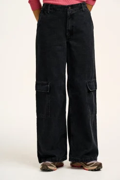 Lucy & Yak Phoenix - Cargo Trousers in Black Denim Clearance