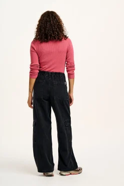 Lucy & Yak Phoenix - Cargo Trousers in Black Denim Clearance