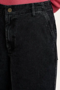 Lucy & Yak Phoenix - Cargo Trousers in Black Denim Clearance