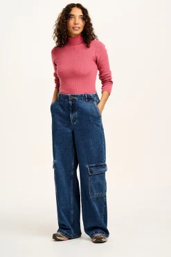 Lucy & Yak Phoenix - Cargo Trousers in Blue Denim New