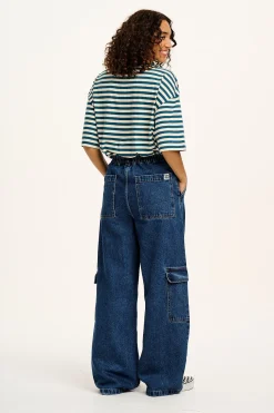 Lucy & Yak Phoenix - Cargo Trousers in Blue Denim New