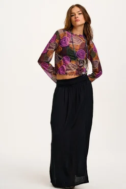 Lucy & Yak Poppy - Elasticated Waist Skirt in Black New
