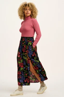 Lucy & Yak Poppy - Elasticated Waist Skirt in Maria Print Discount
