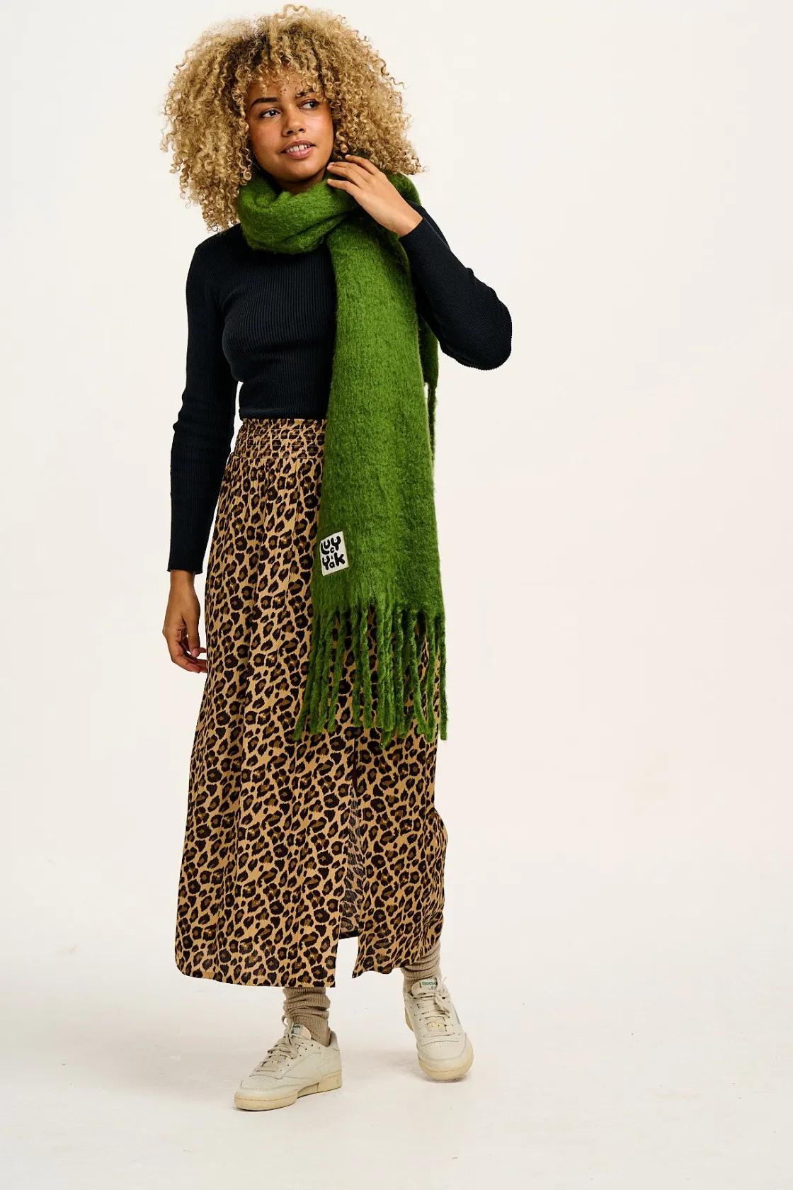 Lucy & Yak Poppy - Elasticated Waist Skirt in Leopard Print Clearance