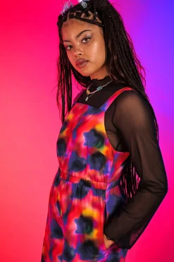 Lucy & Yak Presley - Cotton Jumpsuit in Digital Blur Print New