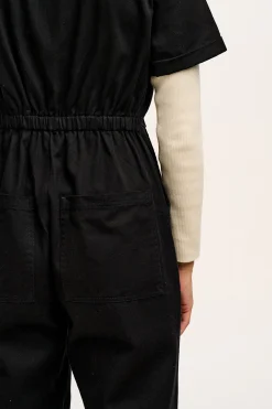 Lucy & Yak Ragan - Cotton Jumpsuit in Black Sale
