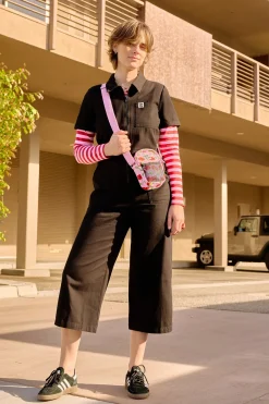 Lucy & Yak Ragan - Cotton Jumpsuit in Black Sale