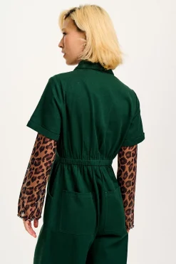 Lucy & Yak Ragan - Cotton Jumpsuit in Posy Green New