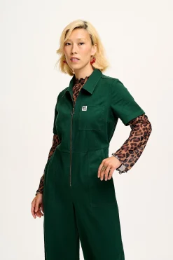 Lucy & Yak Ragan - Cotton Jumpsuit in Posy Green New