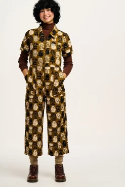 Lucy & Yak Ragan - Cotton Jumpsuit in Green Zela Print Fashion