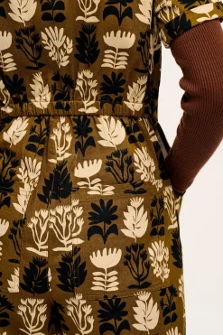 Lucy & Yak Ragan - Cotton Jumpsuit in Green Zela Print Fashion
