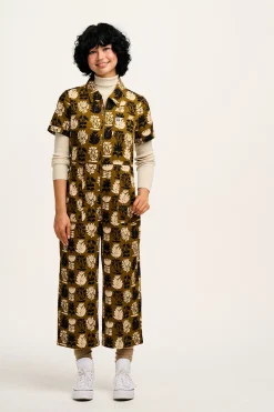 Lucy & Yak Ragan - Cotton Jumpsuit in Green Zela Print Fashion