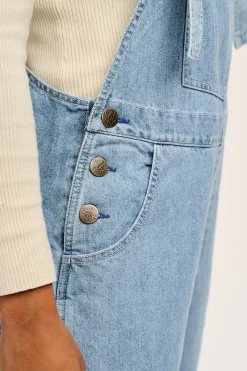 Lucy & Yak Reuben - Denim Dungarees in Light Wash Blue Discount