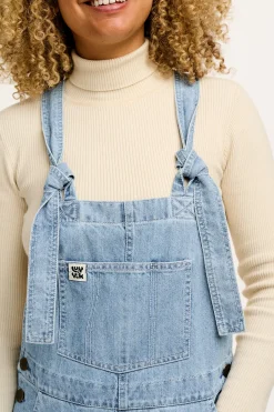 Lucy & Yak Reuben - Denim Dungarees in Light Wash Blue Discount