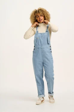 Lucy & Yak Reuben - Denim Dungarees in Light Wash Blue Discount