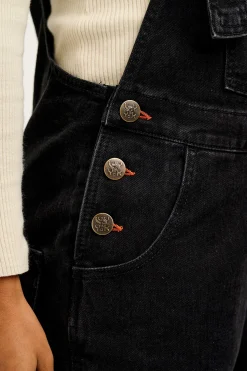 Lucy & Yak Reuben - Denim Dungarees in Washed Black Hot
