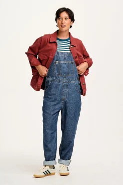 Lucy & Yak Reuben - Denim Dungarees in Mid Wash Blue Fashion