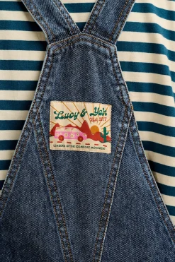 Lucy & Yak Reuben - Denim Dungarees in Mid Wash Blue Fashion