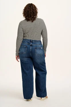 Lucy & Yak Rey - Long Sleeve Cotton Top in Black & White Stripe Fashion