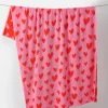Lucy & Yak Romola - Extra Large Towel in Pink Heart Cupid Print Fashion