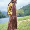 Lucy & Yak Rowan - Super Soft Scarf in Brown with Pink Stripe Online