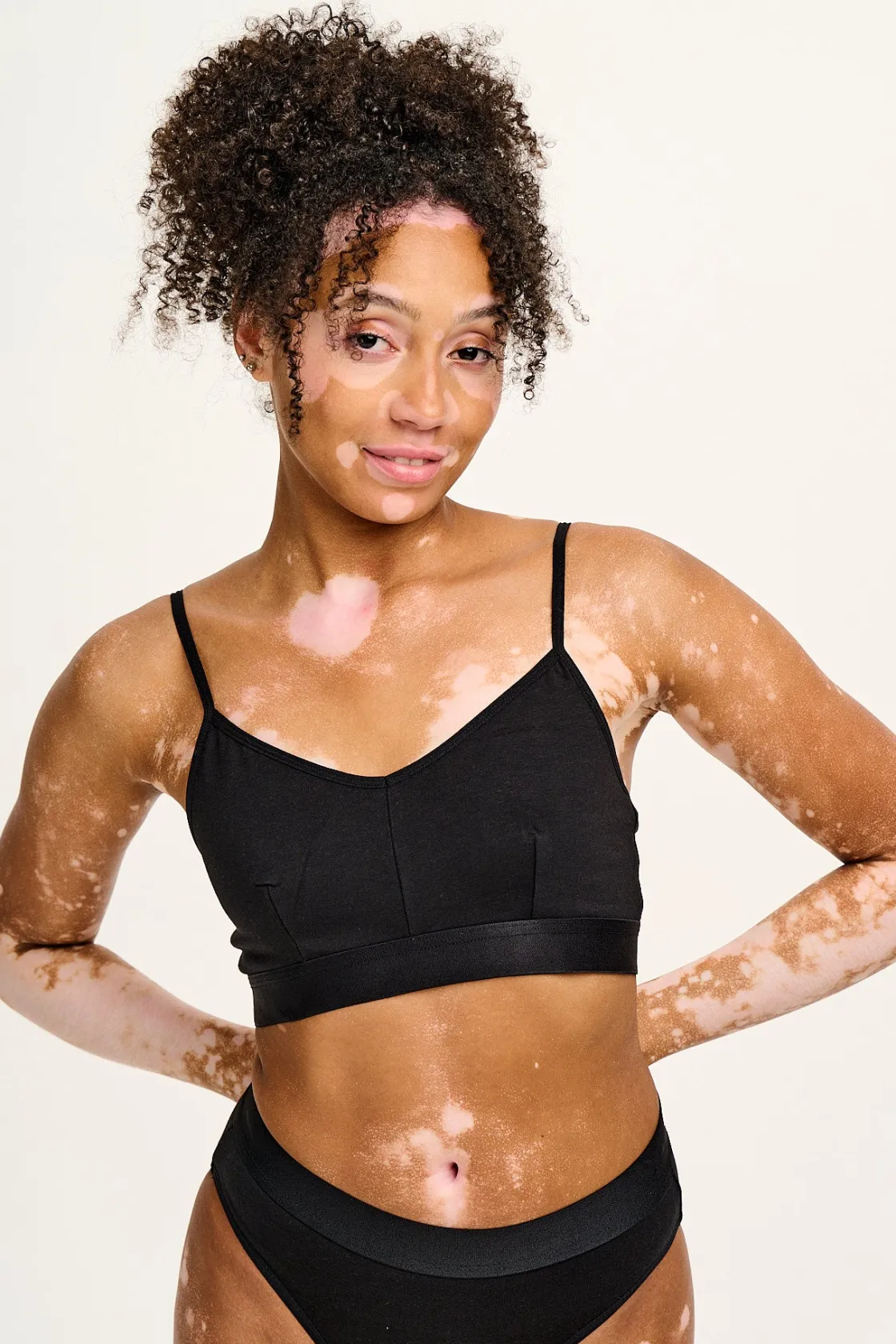 Lucy & Yak Ruby - Crop Top Cotton & Bamboo Bralette in Black Discount
