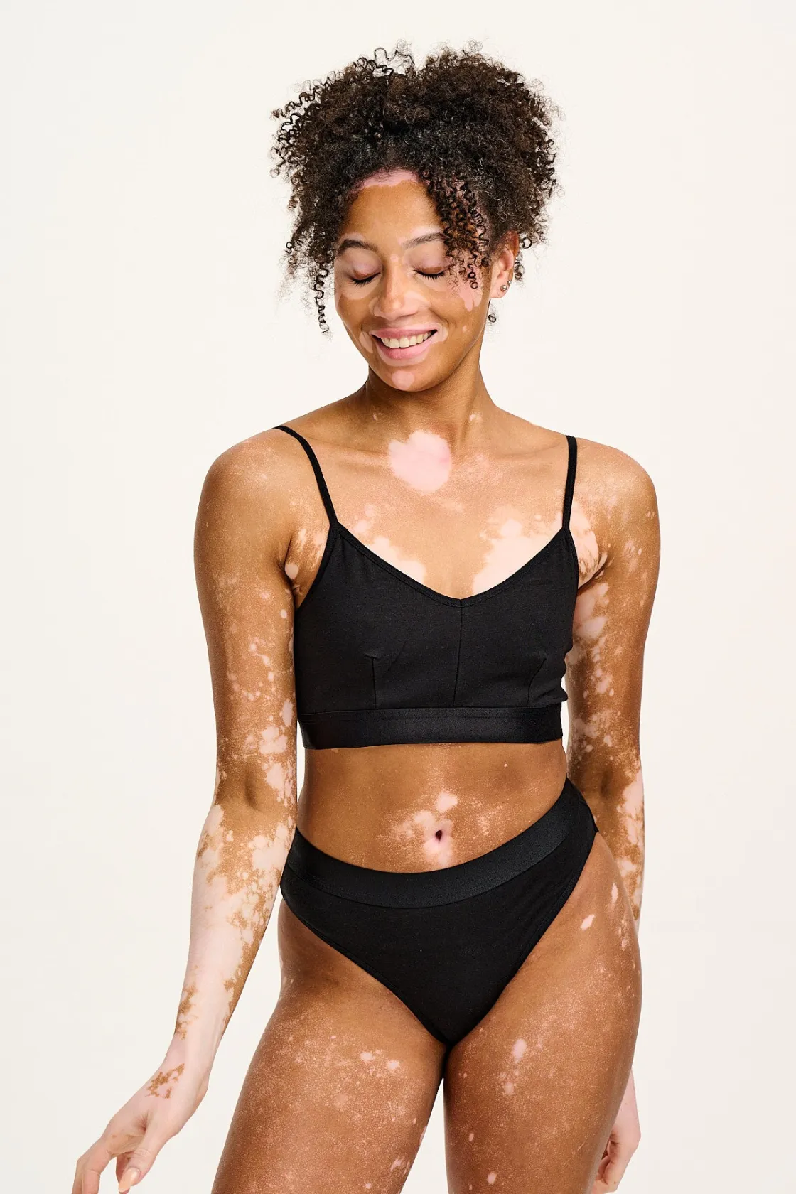 Lucy & Yak Ruby - Crop Top Cotton & Bamboo Bralette in Black Discount