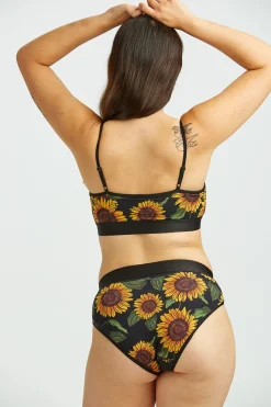 Lucy & Yak Ruby - Crop Top Cotton & Bamboo Bralette in Sunflower Print Online