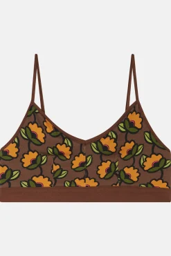 Lucy & Yak Ruby - Crop Top Cotton & Bamboo Bralette in Monica Print New