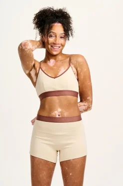 Lucy & Yak Ruby - Crop Top Cotton & Bamboo Bralette in Ecru New