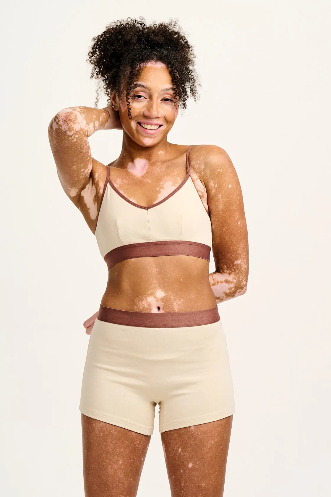 Lucy & Yak Ruby - Crop Top Cotton & Bamboo Bralette in Ecru New