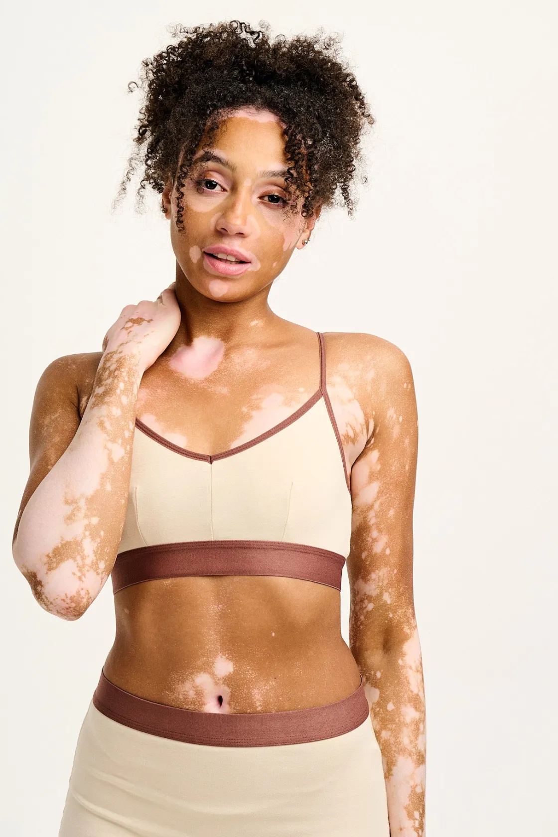 Lucy & Yak Ruby - Crop Top Cotton & Bamboo Bralette in Ecru New