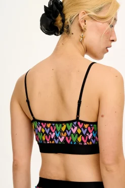 Lucy & Yak Ruby - Crop Top Cotton & Bamboo Bralette in Summer Lovin' Print Hot